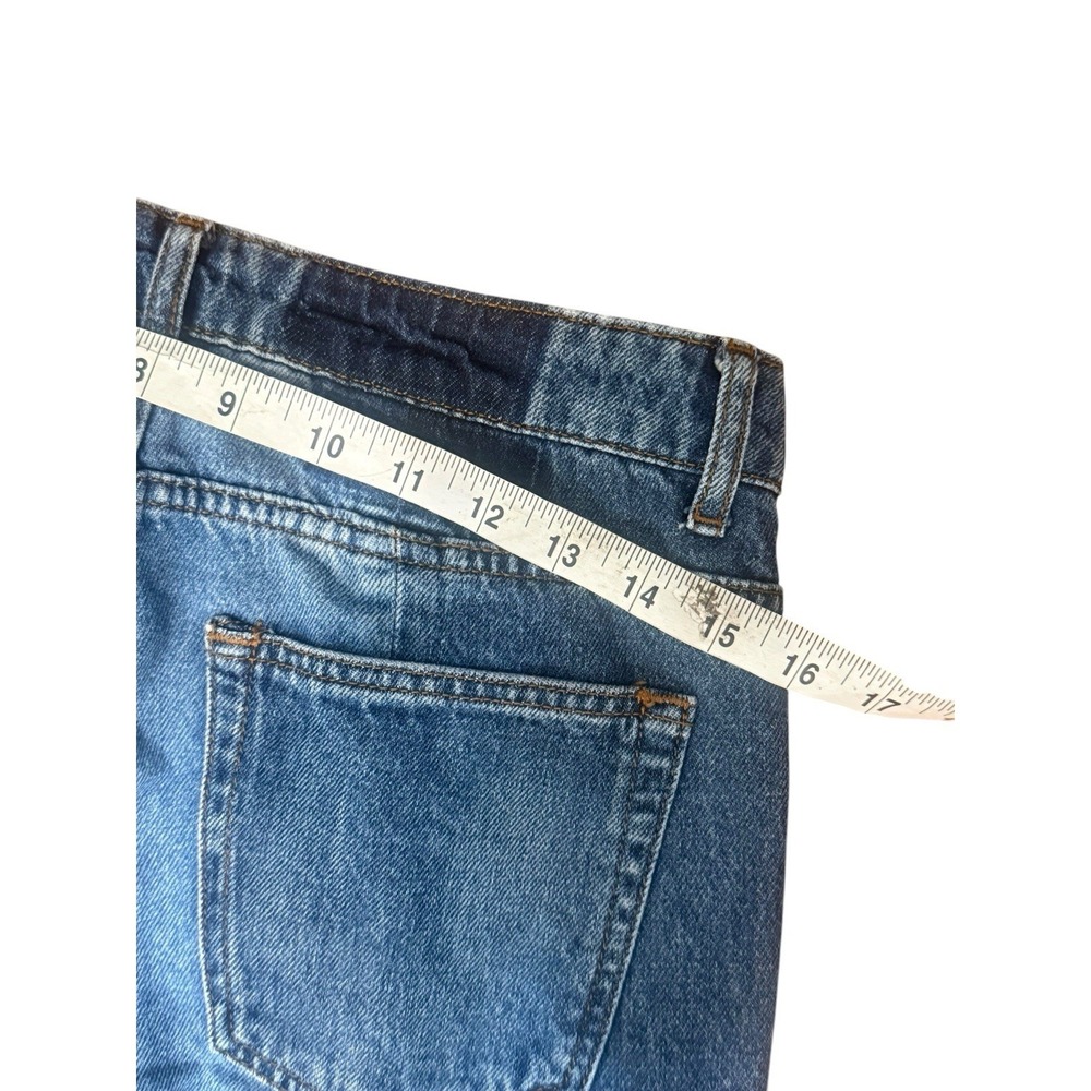 Sandro Hani Patchwork Jeans Blue VTG 29x24 High Rise Zip Fly Cropped 40 - Picture 6 of 8